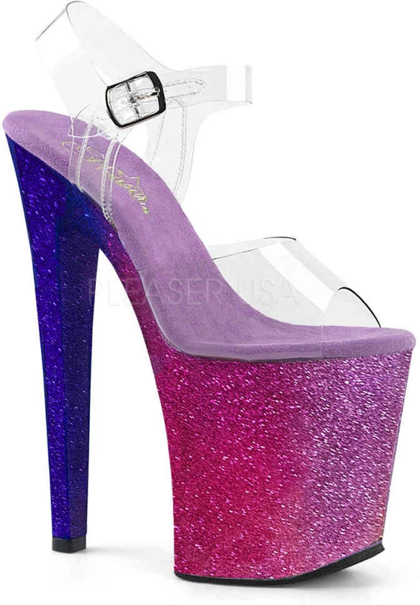 EU 38 = US 8 | XTREME-808OMBRE | 8 Heel, 4 PF Ankle Strap Sandal